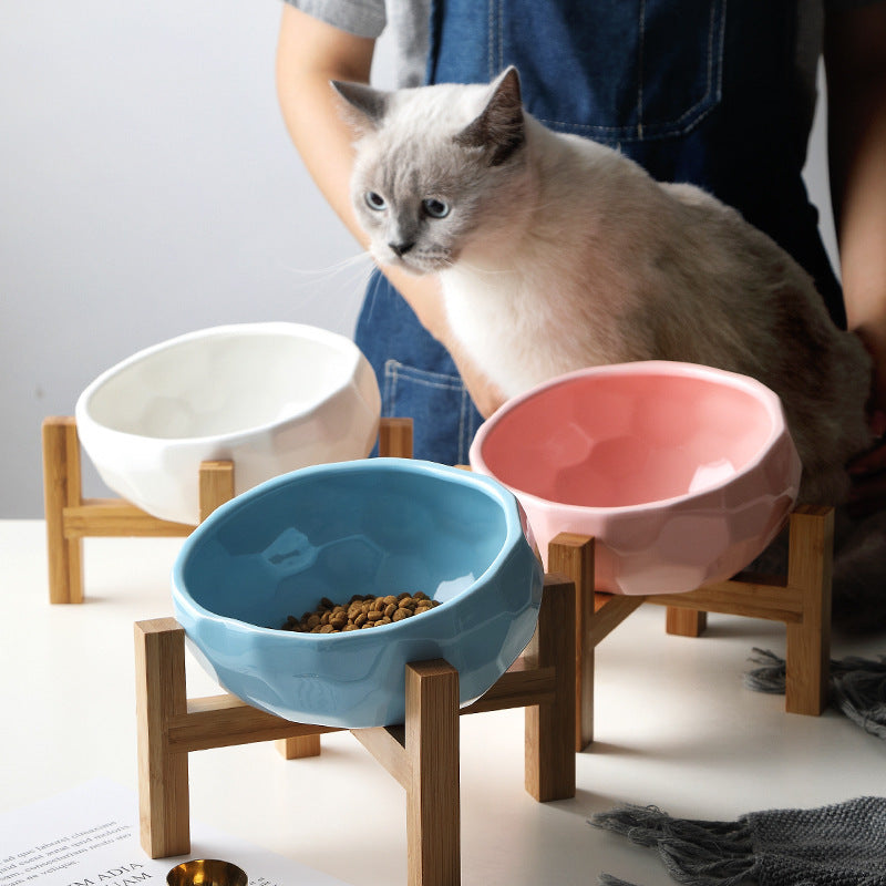 Elevated Ceramic Pet Bowl - Ergonomic Food Bowl for Cats & Dogs