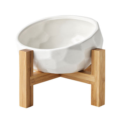 Elevated Ceramic Pet Bowl - Ergonomic Food Bowl for Cats & Dogs