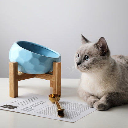 Elevated Ceramic Pet Bowl - Ergonomic Food Bowl for Cats & Dogs